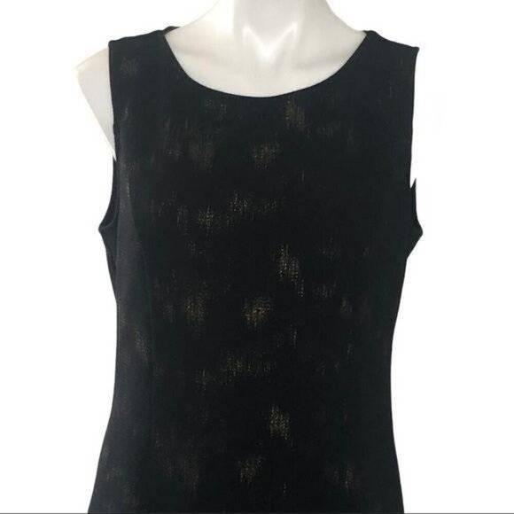 Collective Concepts Black/Gold Metallic A-Line Mini Dress, Sleeveless Women's L - Picture 2 of 9
